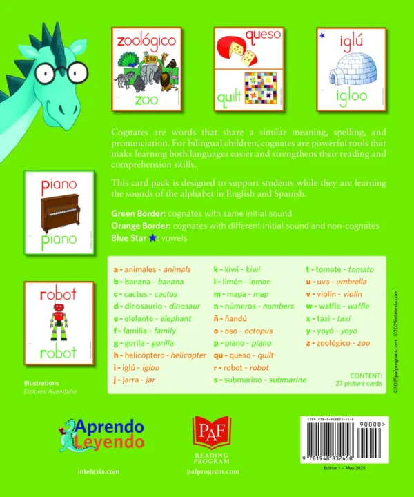 Back cover from Picture cards