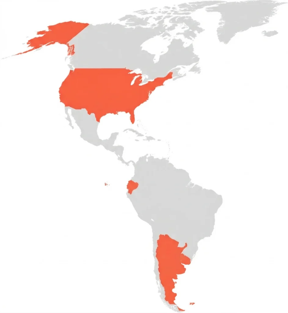 Map of the Americas showing the countries where Aprendo Leyendo has been successfully implemented
